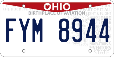 OH license plate FYM8944