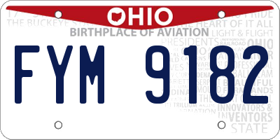 OH license plate FYM9182