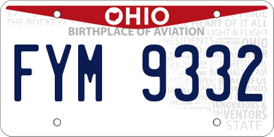 OH license plate FYM9332