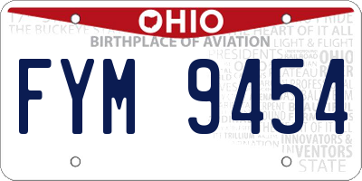 OH license plate FYM9454
