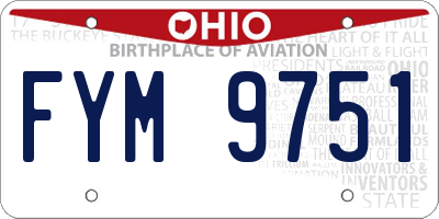 OH license plate FYM9751