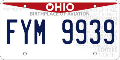 OH license plate FYM9939