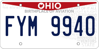 OH license plate FYM9940
