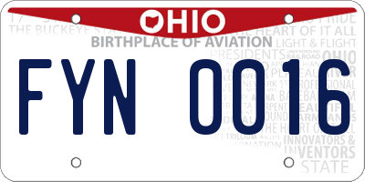 OH license plate FYN0016