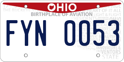 OH license plate FYN0053