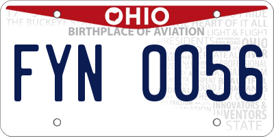 OH license plate FYN0056
