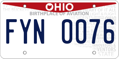 OH license plate FYN0076