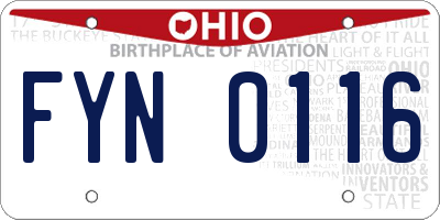 OH license plate FYN0116