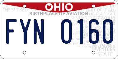 OH license plate FYN0160
