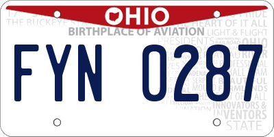 OH license plate FYN0287