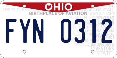 OH license plate FYN0312