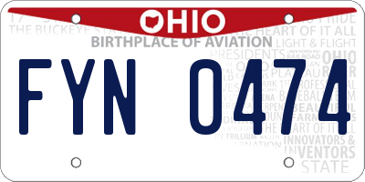 OH license plate FYN0474