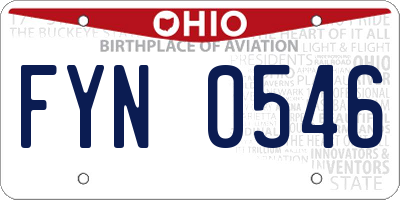 OH license plate FYN0546