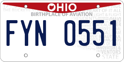 OH license plate FYN0551