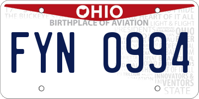 OH license plate FYN0994