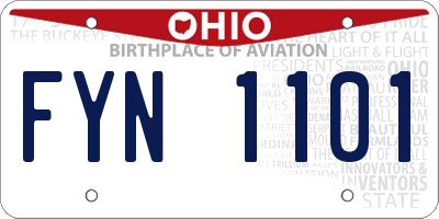 OH license plate FYN1101