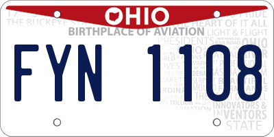 OH license plate FYN1108