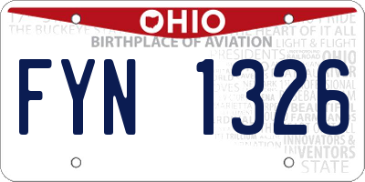 OH license plate FYN1326
