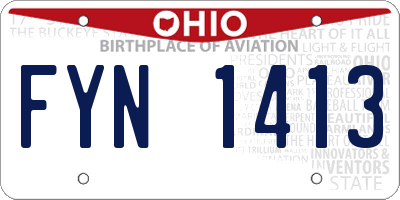 OH license plate FYN1413