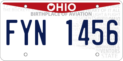 OH license plate FYN1456