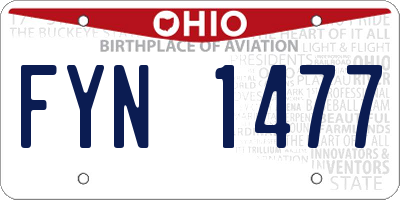 OH license plate FYN1477