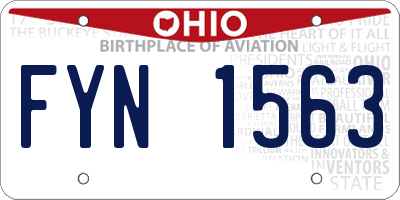 OH license plate FYN1563