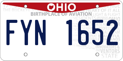 OH license plate FYN1652