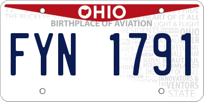 OH license plate FYN1791