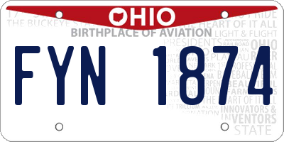 OH license plate FYN1874