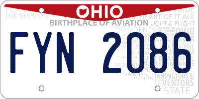 OH license plate FYN2086