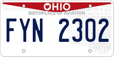 OH license plate FYN2302