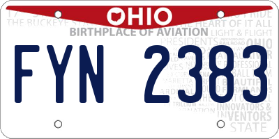 OH license plate FYN2383