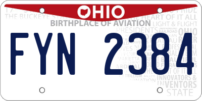 OH license plate FYN2384