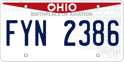 OH license plate FYN2386