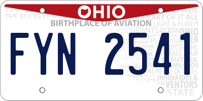 OH license plate FYN2541
