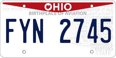 OH license plate FYN2745
