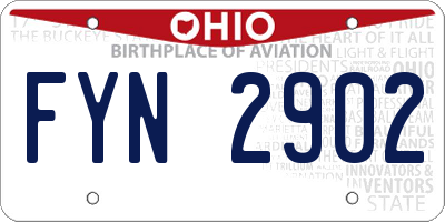 OH license plate FYN2902