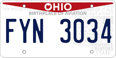 OH license plate FYN3034
