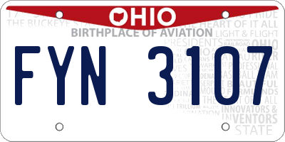OH license plate FYN3107