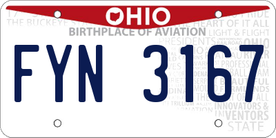 OH license plate FYN3167