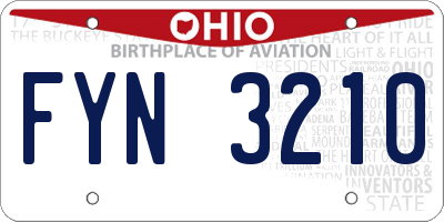 OH license plate FYN3210