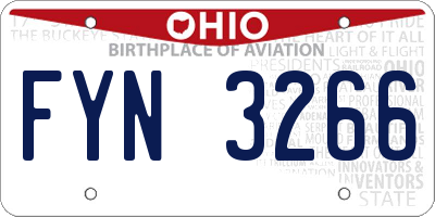 OH license plate FYN3266