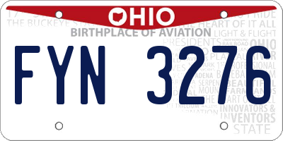 OH license plate FYN3276