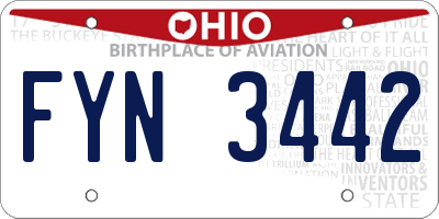 OH license plate FYN3442