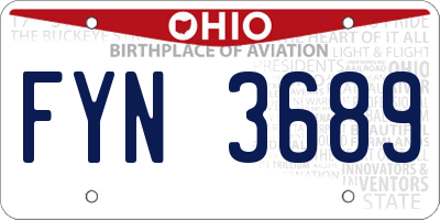 OH license plate FYN3689