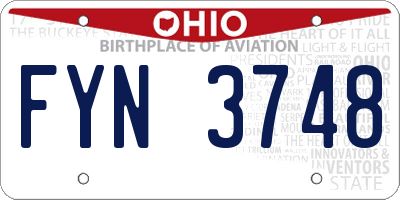 OH license plate FYN3748