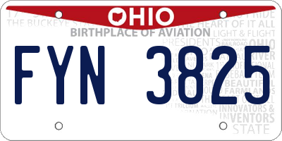 OH license plate FYN3825
