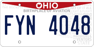 OH license plate FYN4048