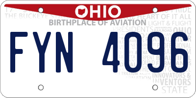 OH license plate FYN4096