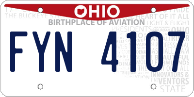 OH license plate FYN4107